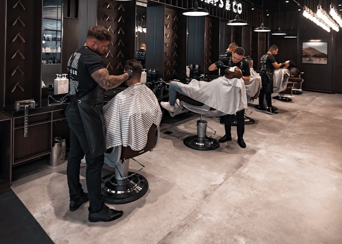Classic haircut with a parting