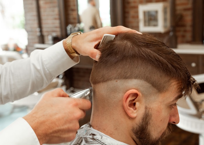 Straight-razor shave with a hot towel