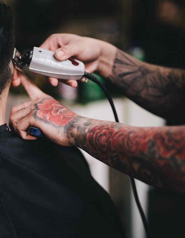 Close-up of the barber tools