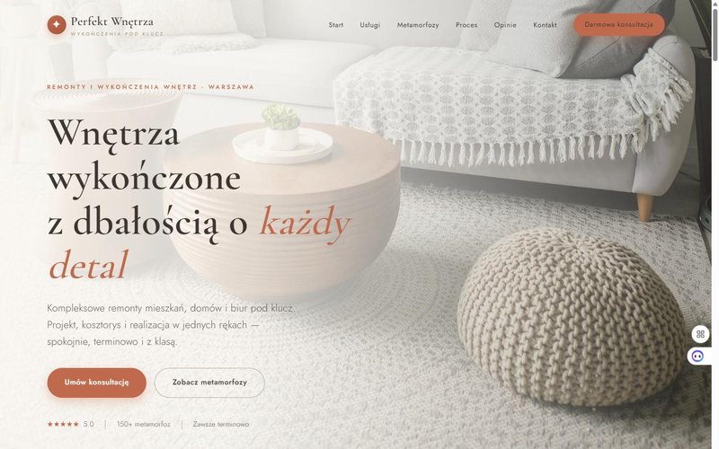 Perfekt Wnętrza — demo strony WK Digital