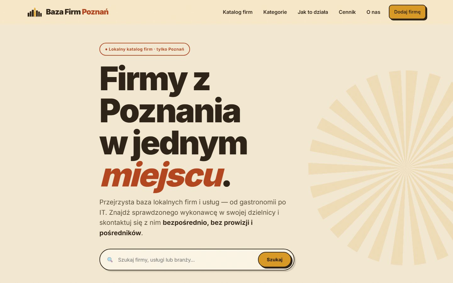 Baza Firm Poznań — katalog lokalnych firm i usług