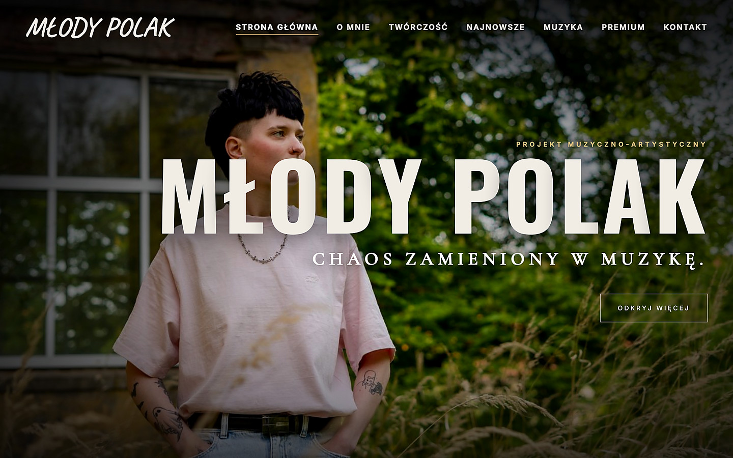 Młody Polak — strona-portfolio artysty muzycznego
