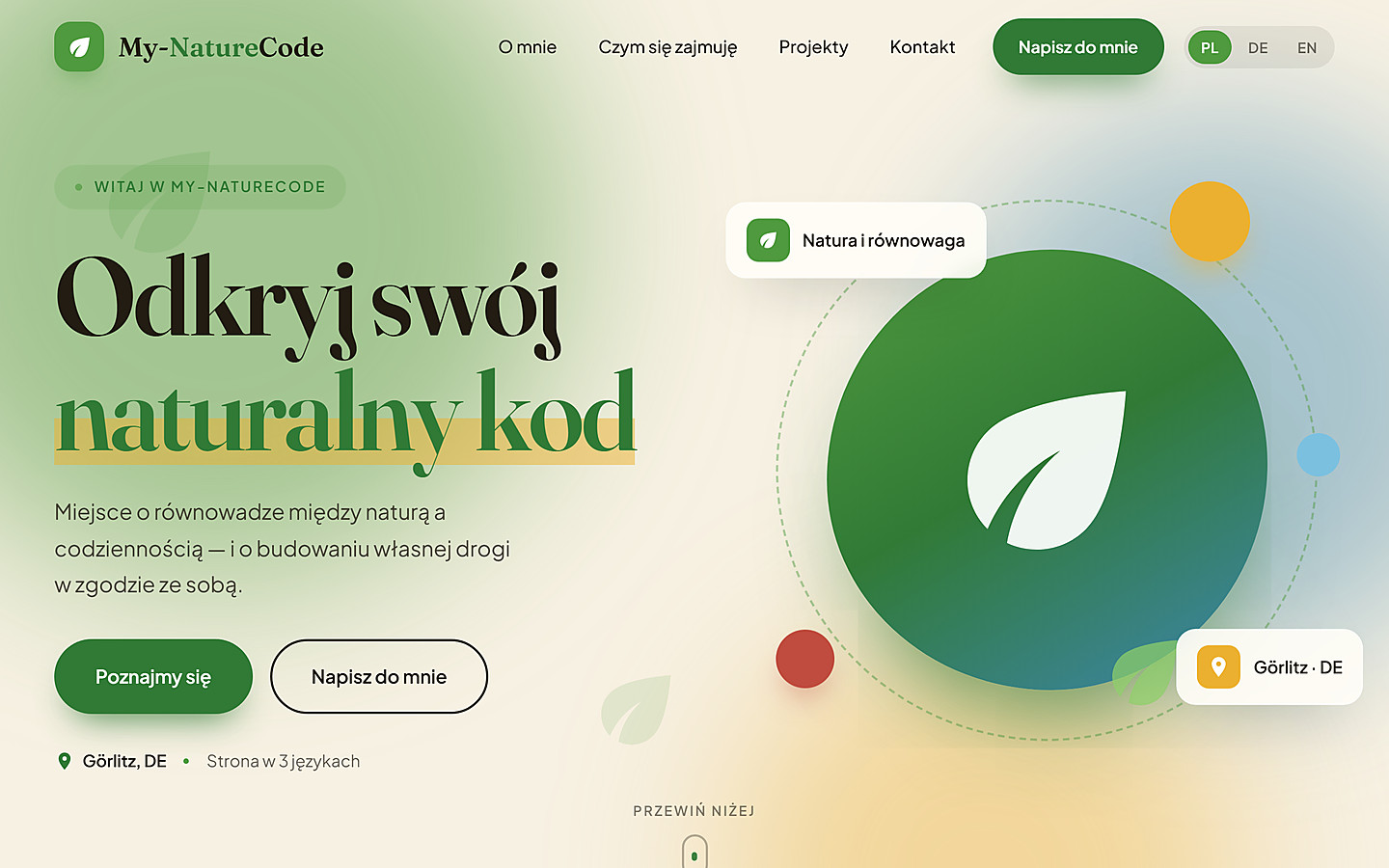 My-NatureCode — strona marki wellness PL/DE/EN